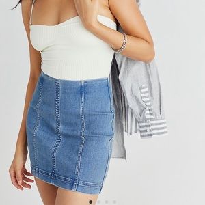 Free People Modern Femme Denim Skirt